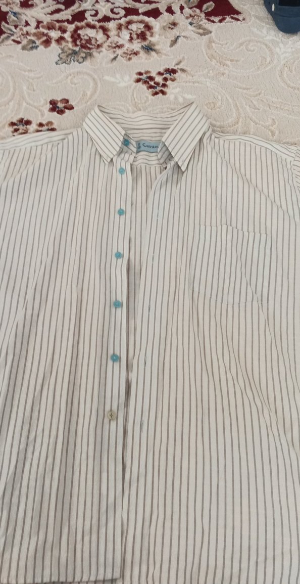 Erkek Keten Kısa Kollu Beyaz Gömlek - Görsel 3