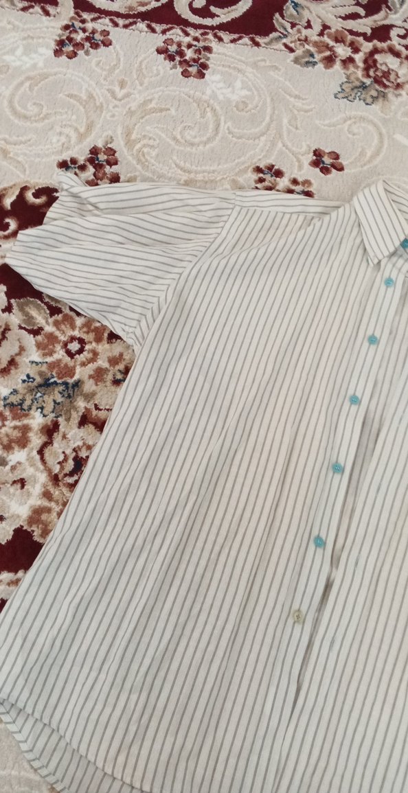 Erkek Keten Kısa Kollu Beyaz Gömlek - Görsel 2