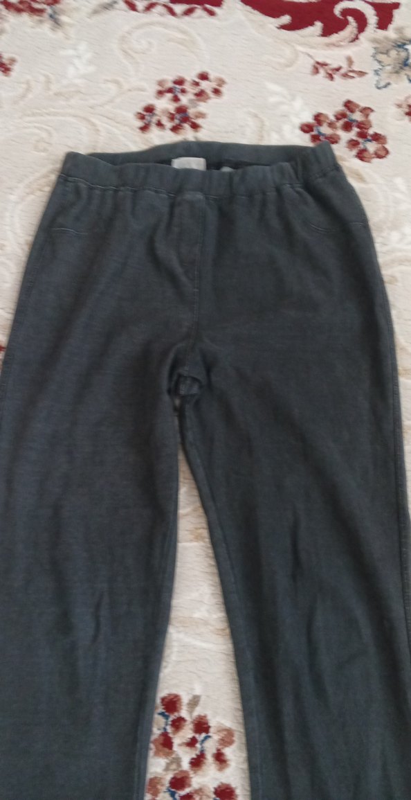 Gri Kadın Rahat Kesim Tayt - Görsel 2