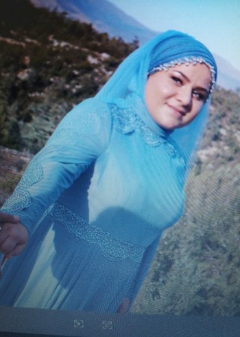 Uzun Mavi Drapeli Bohem Kadın Abiye Elbise - Görsel 5