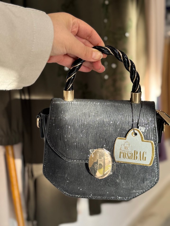 Siyah simli Kadın Çanta - Görsel 3