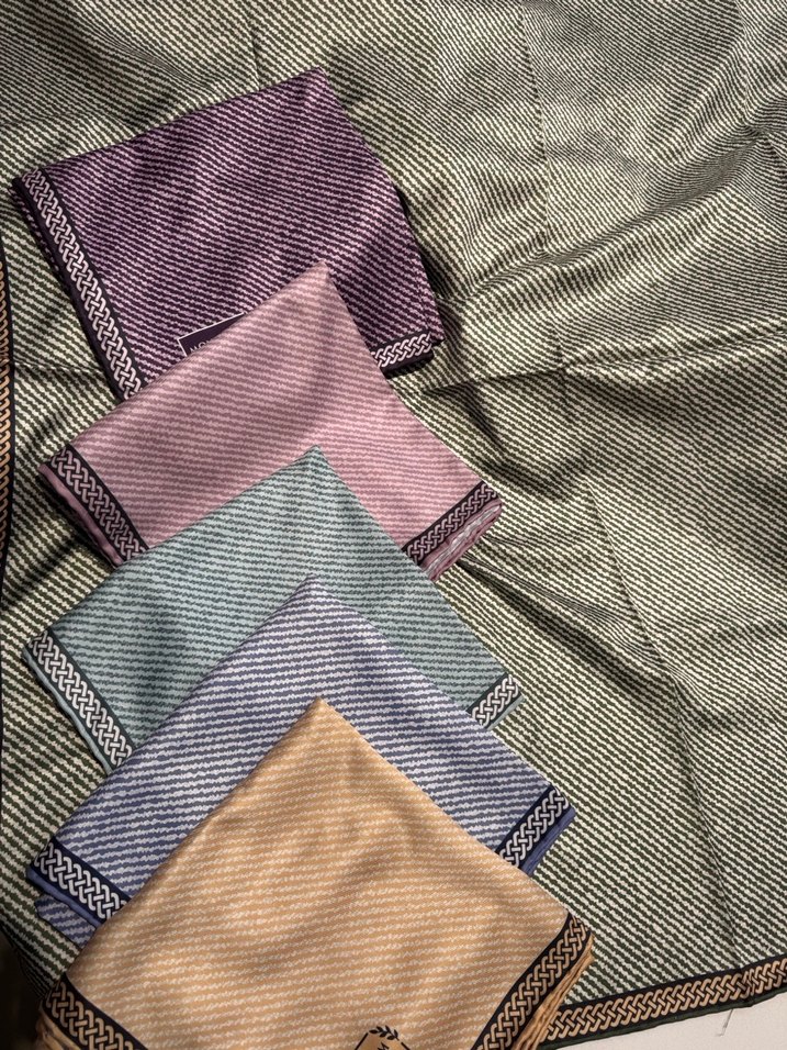 Çizgili Katlamalı Çok Renkli Kadın Şal - Görsel 2