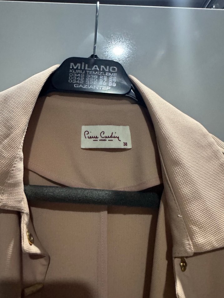 Pudra Düğmeli Kadın pardesü - Görsel 2