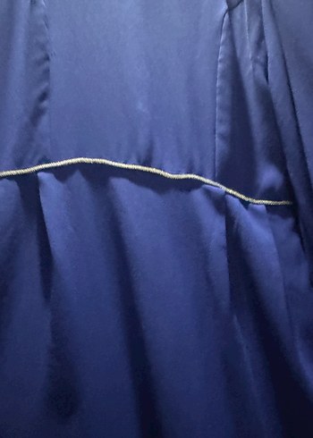 Saç mavisi Uzun Kollu Drapeli Kadın Elbise - Görsel 4