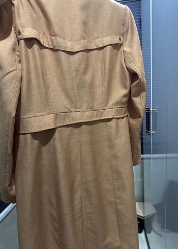 Bej Kadın Uzun Kemerli pardesü - Görsel 4