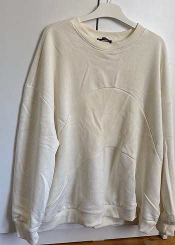 xxl Beden Kadın Ekru Basic Sweatshirt