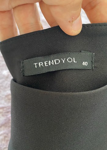 Trendyol & Milla Kadın Siyah Kemerli Kumaş Pantolon