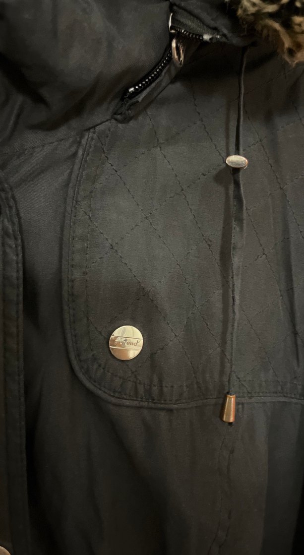 Düğmeli SiyahUzun Kadın mont - Görsel 2