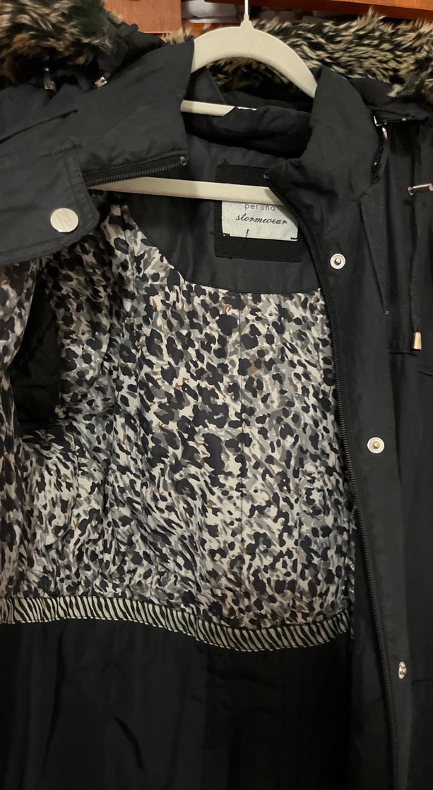 Düğmeli SiyahUzun Kadın mont - Görsel 5