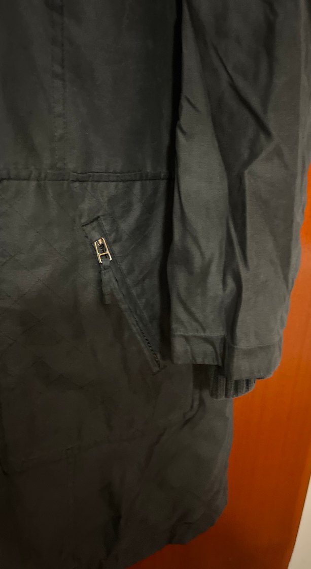 Düğmeli SiyahUzun Kadın mont - Görsel 3