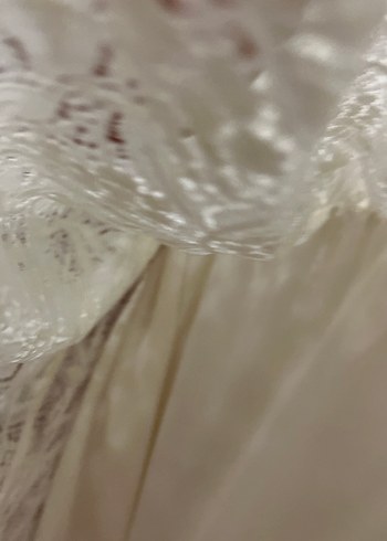 Beyaz Dantel Straplez Midi Elbise - Görsel 7