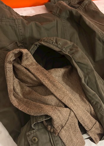 Düğmeli Kahverengi Kadın Süet Ceket nefti yeşil parka - Görsel 11
