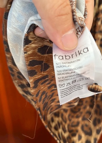 Fabrika/34 Kahverengi Leopar Desenli Uzun Kadın Elbise - Görsel 5