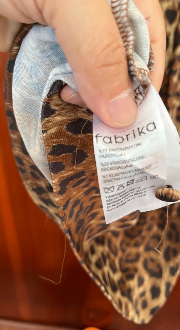 Fabrika/34 Kahverengi Leopar Desenli Uzun Kadın Elbise - Görsel 5