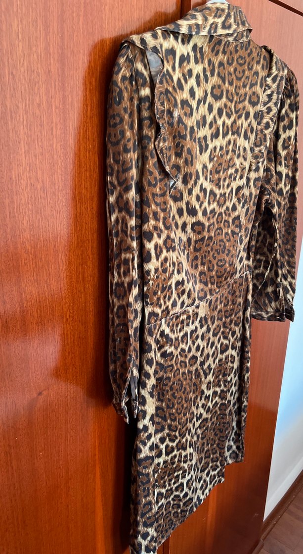 Fabrika/34 Kahverengi Leopar Desenli Uzun Kadın Elbise - Görsel 4