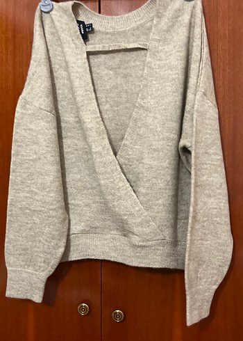 Kadın Bej Triko Kazak Uzun Kollu - Görsel 5