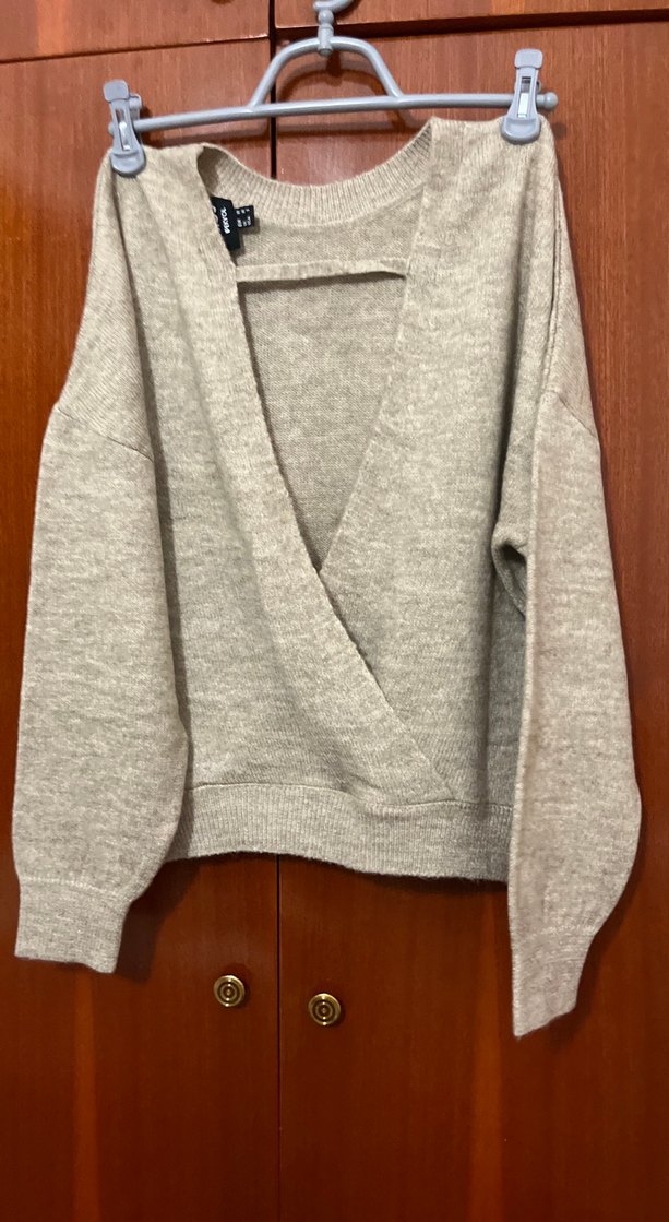 Kadın Bej Triko Kazak Uzun Kollu - Görsel 5