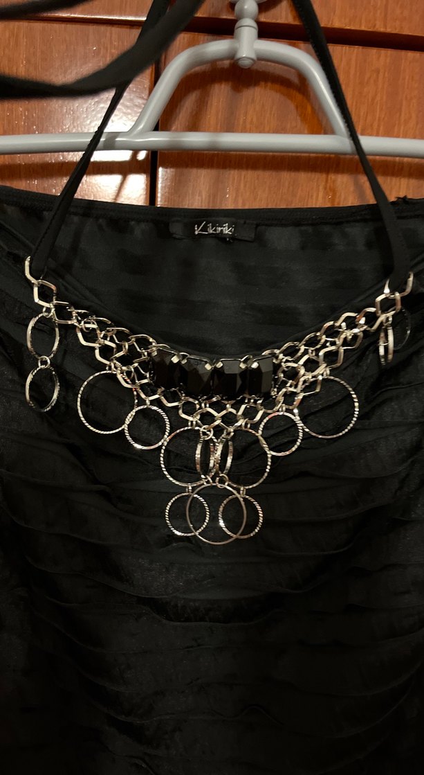 Siyah Gotik Vücut Zincirli taşlı monte vintage Ayhan/Kikiriki - Görsel 3