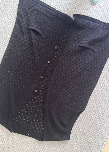 Düğmeli Siyah Midi Hamile Eteği - Görsel 3