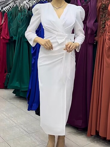Diğer Beyaz midi elbise