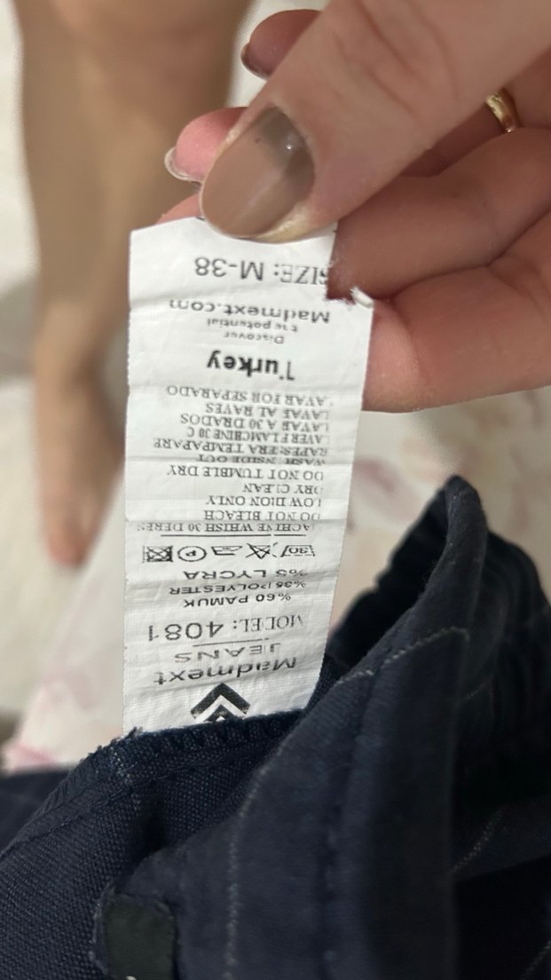 Lacivert Kareli Kemerli Erkek Kumaş Pantolon - Görsel 3