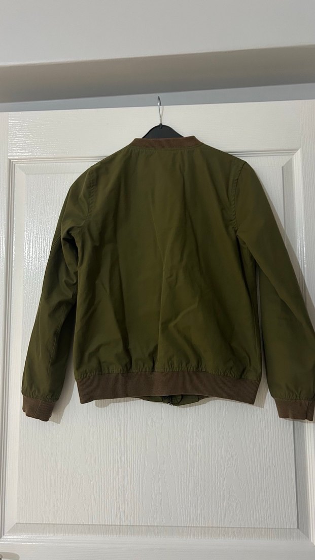 Kadın Haki Fermuarlı Sokak Stili Ceket - Görsel 2
