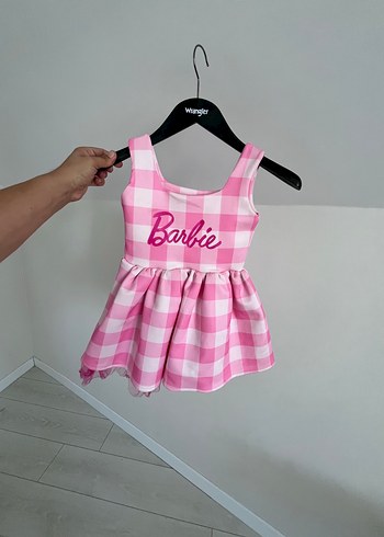 Barbie Barbie Desenli Pembe Kız Çocuk Elbise
