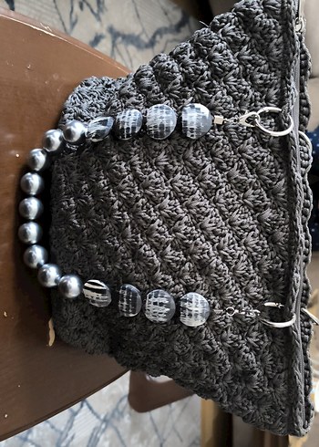 Nakışlı Örgü Kahverengi Kadın Çanta - Görsel 4