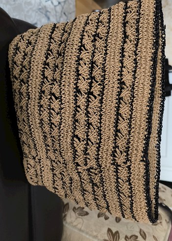 Nakışlı Örgü Kahverengi Kadın Çanta - Görsel 3