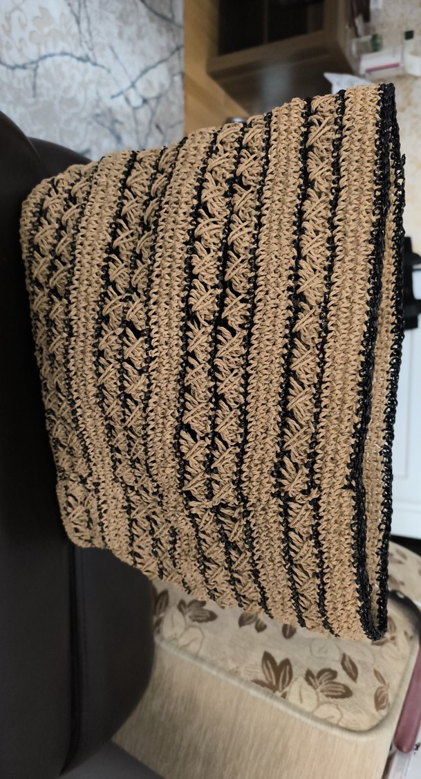 Nakışlı Örgü Kahverengi Kadın Çanta - Görsel 3