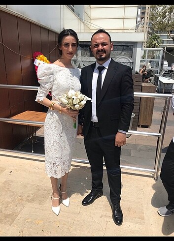 36 Beden beyaz Renk Nikah elbisesi