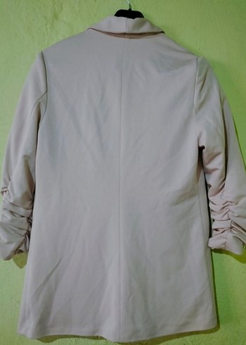 2K Bej Düğmeli Kadın Midi Blazer