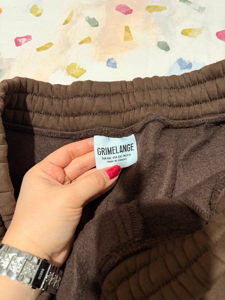 Erkek Relaxed Fit Pamuklu Kahverengi Eşofman Altı | GRIMELANGE - Görsel 2