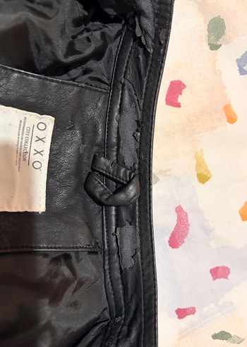 Kadın Siyah Deri Kolu Fermuarlı Ceket - Görsel 3