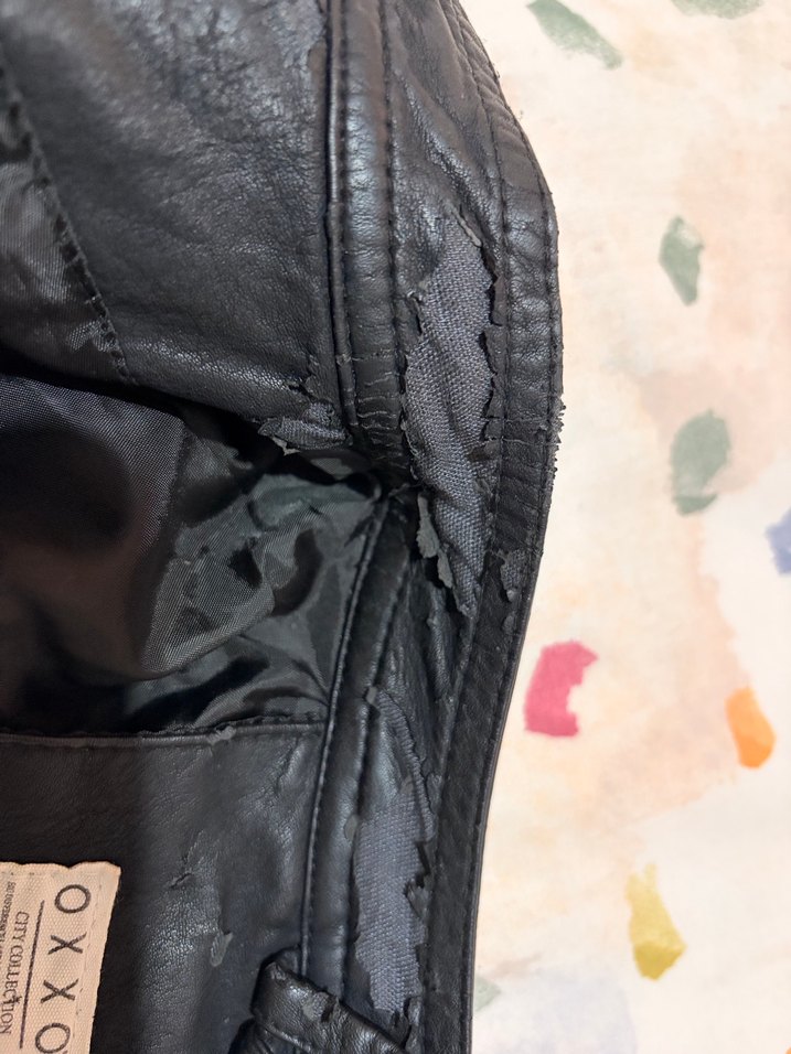 Kadın Siyah Deri Kolu Fermuarlı Ceket - Görsel 5