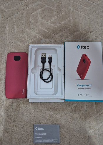 Ttec ChargeUp LCD Kırmızı Power Bank - Görsel 2
