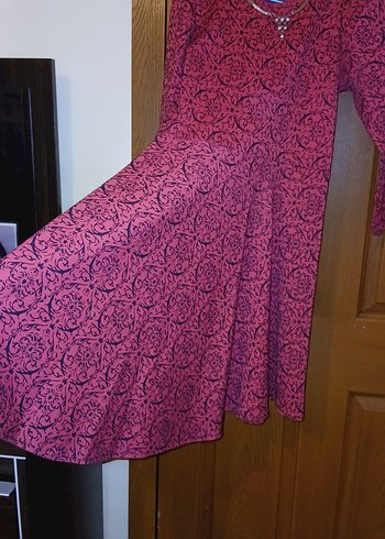 Dior Bordo Uzun Kollu Dantel Detaylı Bohem Elbise