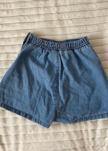 Addax Mavi Midi Denim Şort Etek