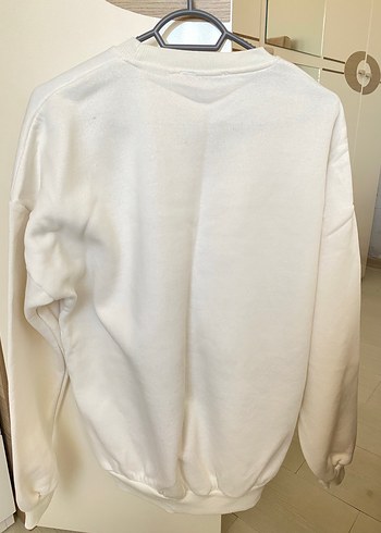 Diğer Beyaz Kadın Pamuklu Oversize Sweatshirt