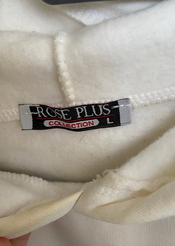 l Beden Beyaz Pamuklu Uzun Kollu Kadın Sweatshirt