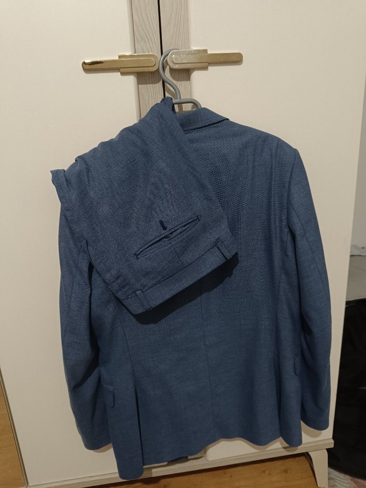 Erkek Mavi Düğmeli Klasik Kesim Ceket - Görsel 2