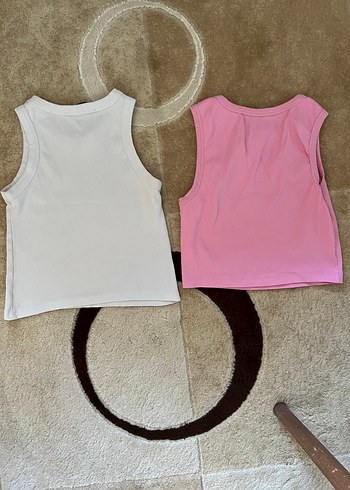Trendyol & Milla Pembe ve Beyaz Mini Kolsuz Basic Atlet