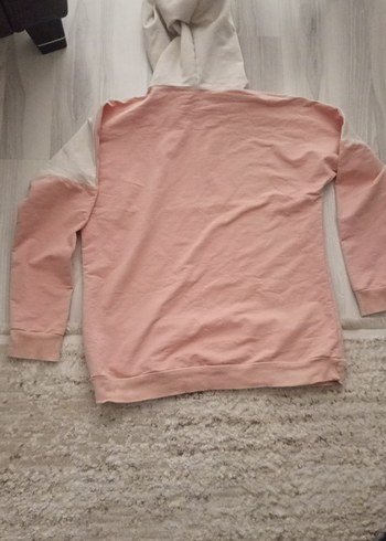 Pembe Kapüşonlu Rahat Kesim Sweatshirt - Görsel 2