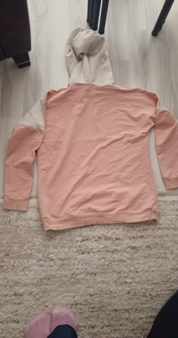 Pembe Kapüşonlu Rahat Kesim Sweatshirt - Görsel 2