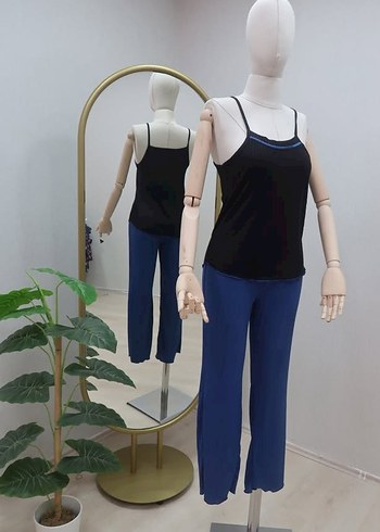 Diğer Kemerli Lacivert Kadın Takım Elbise