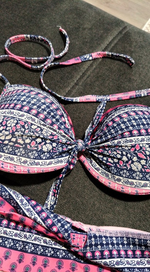 Pembe Desenli Bohem Bikini Takımı - Görsel 2