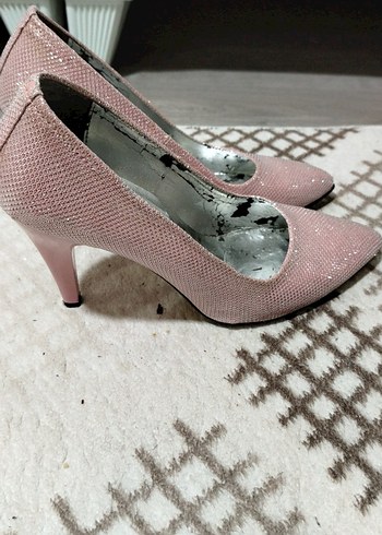 Pembe Yılan Desenli Stiletto Topuklu Kadın Ayakkabı - Görsel 2