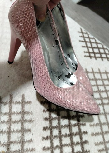 Pembe Yılan Desenli Stiletto Topuklu Kadın Ayakkabı - Görsel 8