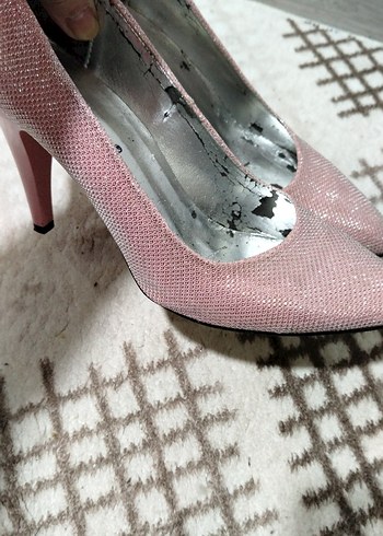 Pembe Yılan Desenli Stiletto Topuklu Kadın Ayakkabı - Görsel 7