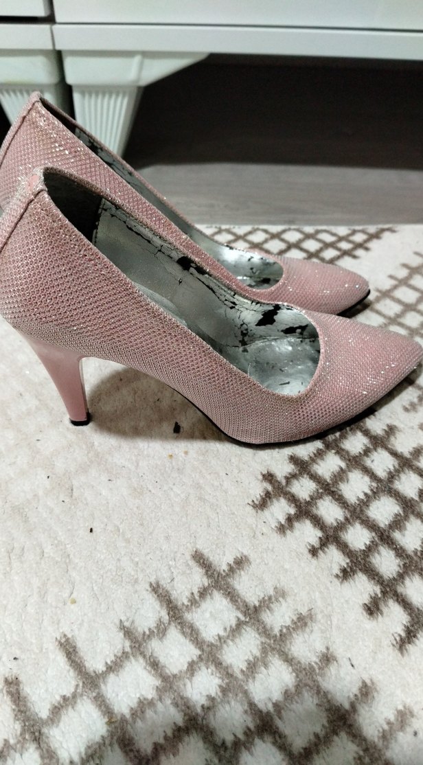 Pembe Yılan Desenli Stiletto Topuklu Kadın Ayakkabı - Görsel 2